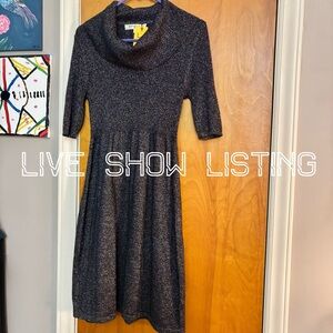 Evan Picone Cowl Neck Sweater Dress, Sz L